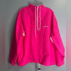 Surf Style Vintage 90s Pink Windbreaker Size Medium Large EUC Drawstring Y2K